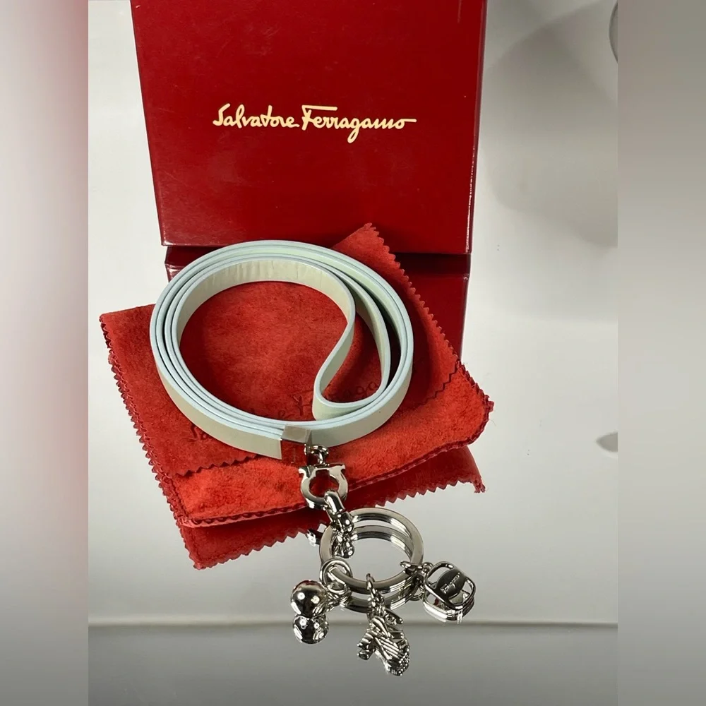Salvatore Ferragamo Leather Neck Strap Keychain With Box and Dust Bag - Picture 7 of 7